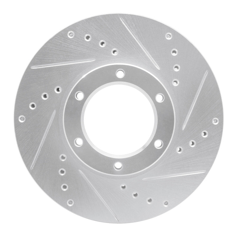 R1 89-93 Toyota Pickup Front Right Drilled & Slotted Silver Brake Rotor-Brake Rotors - Slot & Drilled-Grocery Getter Performance