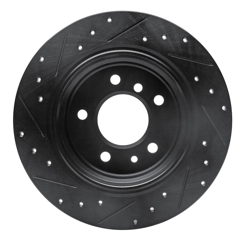 R1 89-95 BMW 525I (USA/Canada) Rear Right Drilled & Slotted Black Brake Rotor-Brake Rotors - Slot & Drilled-Grocery Getter Performance