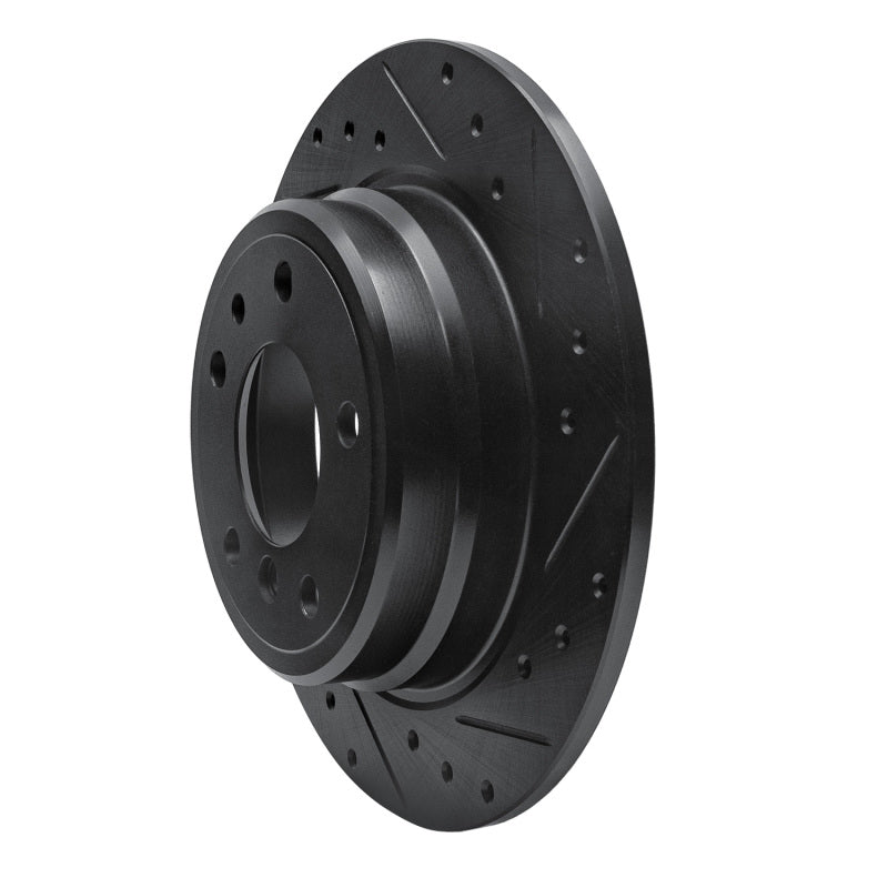 R1 89-95 BMW 525I (USA/Canada) Rear Right Drilled & Slotted Black Brake Rotor-Brake Rotors - Slot & Drilled-Grocery Getter Performance