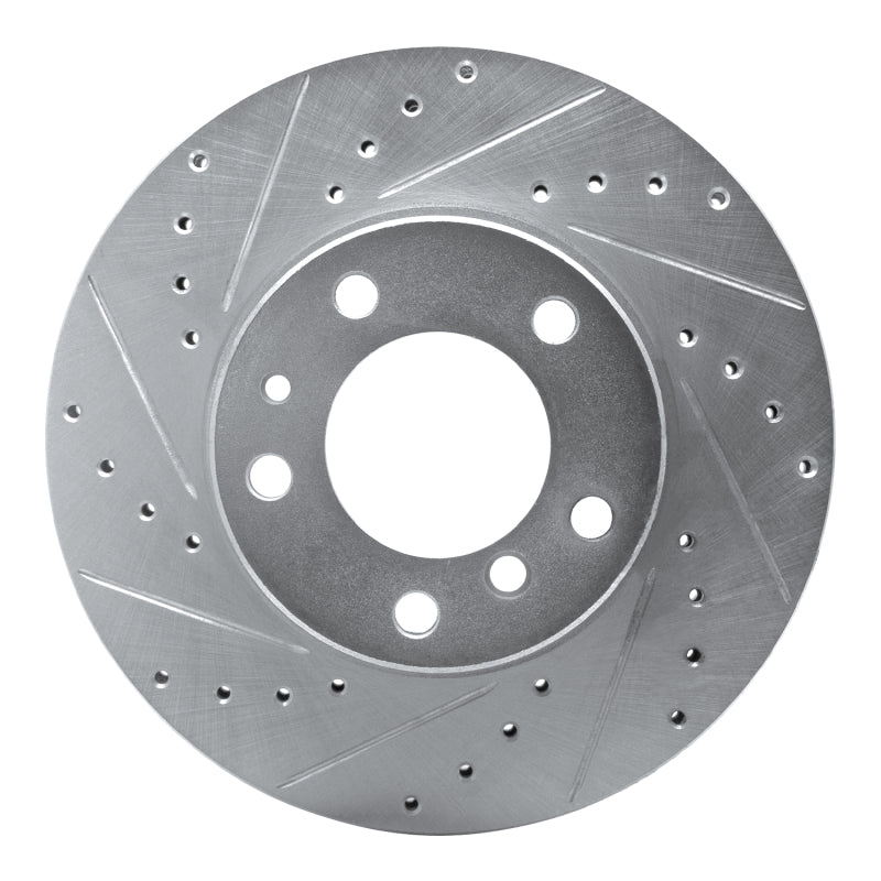 R1 89-95 BMW 525IT Front Left Drilled & Slotted Silver Brake Rotor-Brake Rotors - Slot & Drilled-Grocery Getter Performance