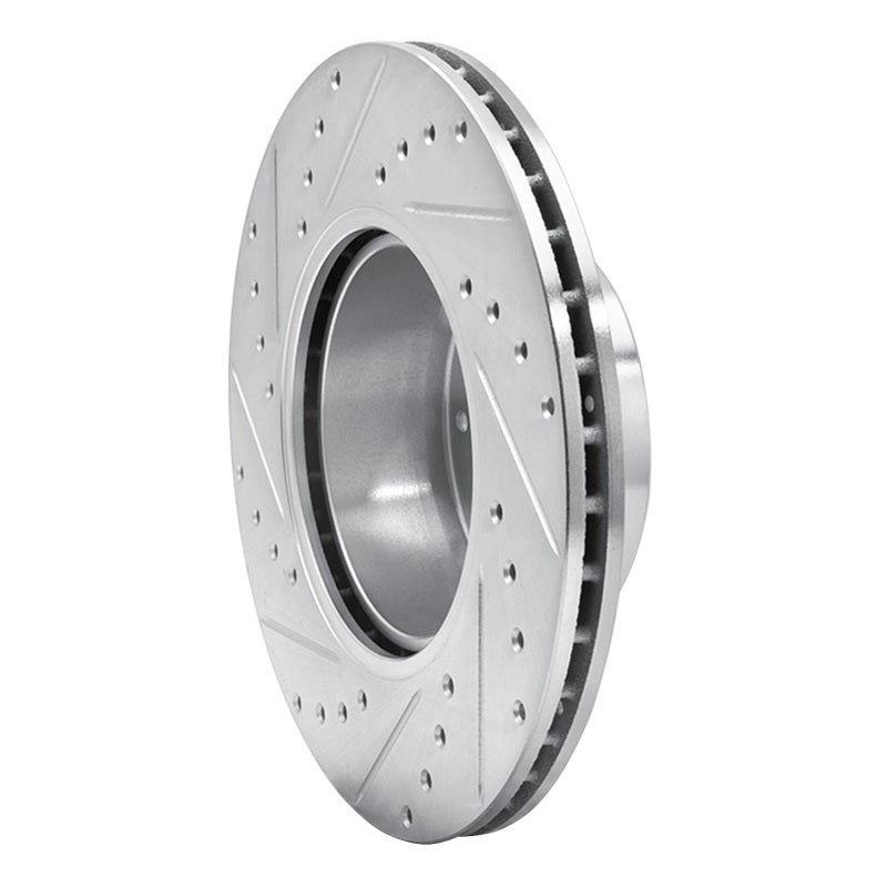 R1 89-95 BMW 530I Front Right Drilled & Slotted Silver Brake Rotor-Brake Rotors - Slot & Drilled-Grocery Getter Performance