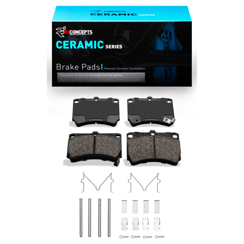 R1 90-02 Ford ASPIRE Front Ceramic Pads & Hardware Kit-Brake Pads - OE-Grocery Getter Performance
