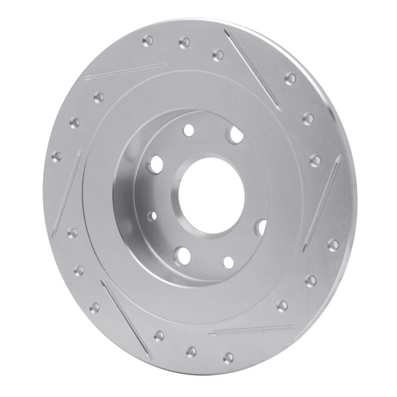 R1 90-03 Ford Escort Rear Left Drilled & Slotted Silver Brake Rotor-Brake Rotors - Slot & Drilled-Grocery Getter Performance