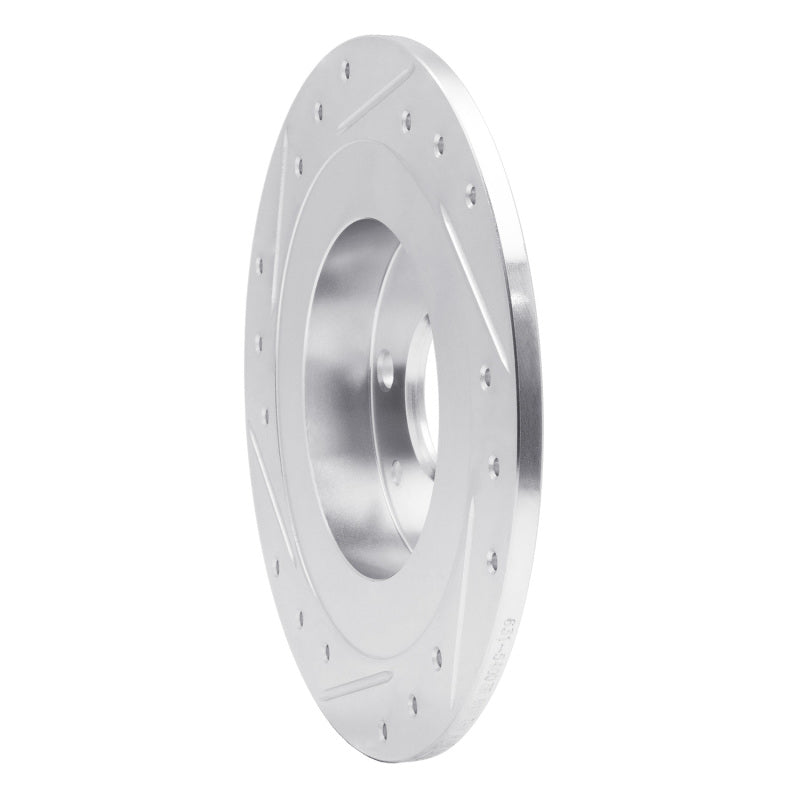 R1 90-03 Ford Escort Rear Right Drilled & Slotted Silver Brake Rotor-Brake Rotors - Slot & Drilled-Grocery Getter Performance