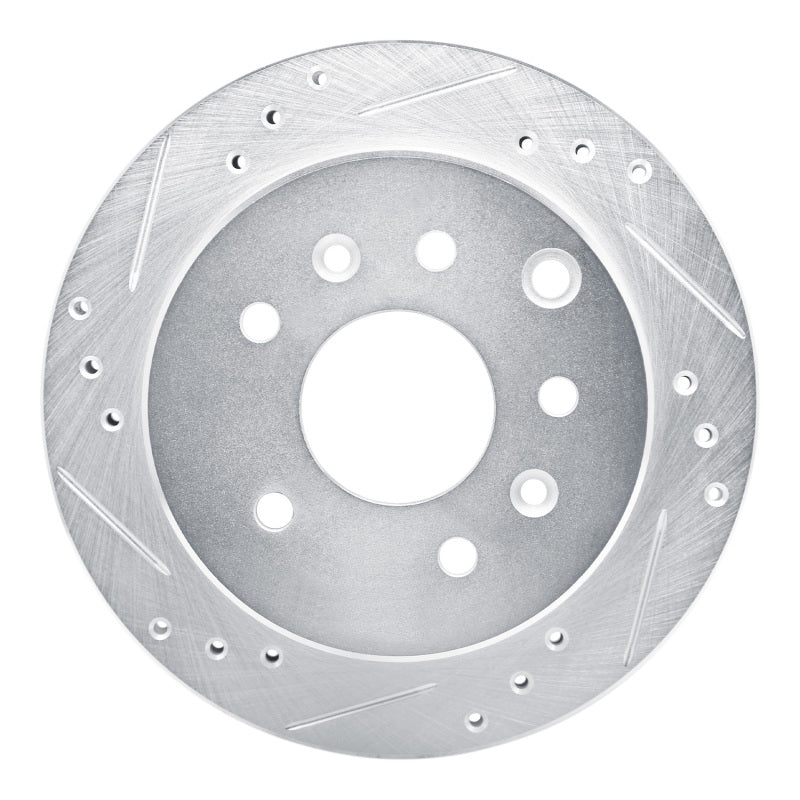 R1 90-91 Mazda 929 Rear Left Drilled & Slotted Silver Brake Rotor-Brake Rotors - Slot & Drilled-Grocery Getter Performance