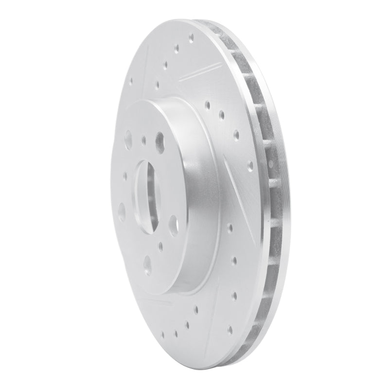 R1 90-91 Toyota Celica Front Left Drilled & Slotted Silver Brake Rotor-Brake Rotors - Slot & Drilled-Grocery Getter Performance