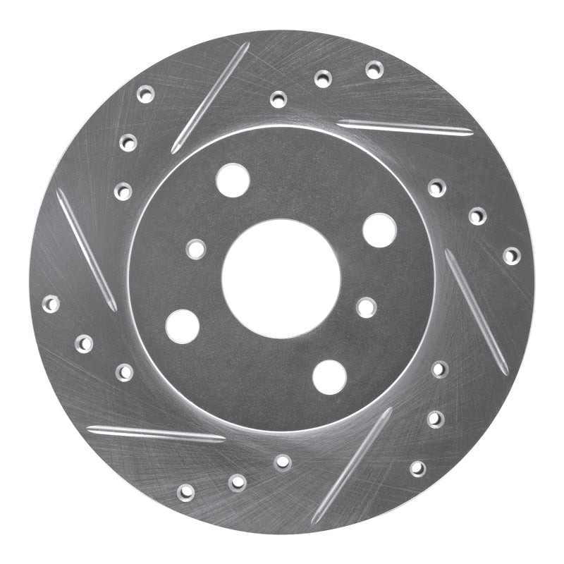 R1 90-91 Toyota Celica Front Left Drilled & Slotted Silver Brake Rotor-Brake Rotors - Slot & Drilled-Grocery Getter Performance