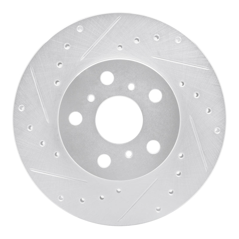 R1 90-91 Toyota Celica Front Left Drilled & Slotted Silver Brake Rotor-Brake Rotors - Slot & Drilled-Grocery Getter Performance
