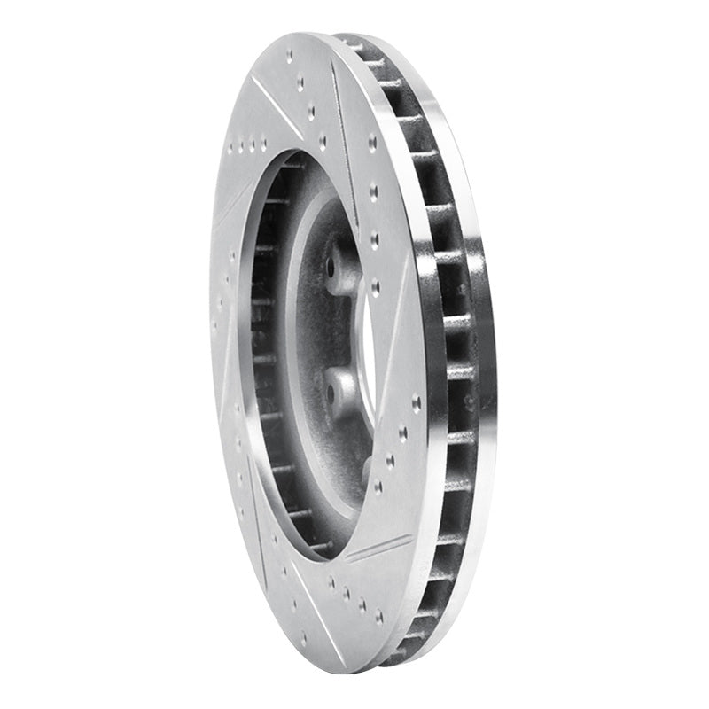 R1 90-92 Toyota Land Cruiser Front Left Drilled & Slotted Silver Brake Rotor-Brake Rotors - Slot & Drilled-Grocery Getter Performance