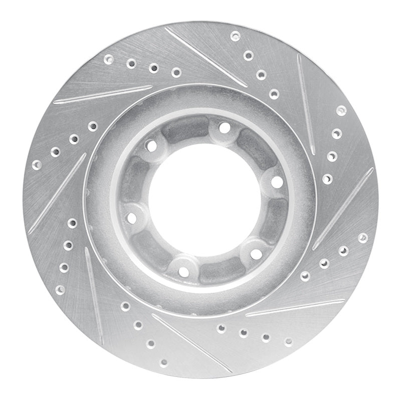 R1 90-92 Toyota Land Cruiser Front Left Drilled & Slotted Silver Brake Rotor-Brake Rotors - Slot & Drilled-Grocery Getter Performance