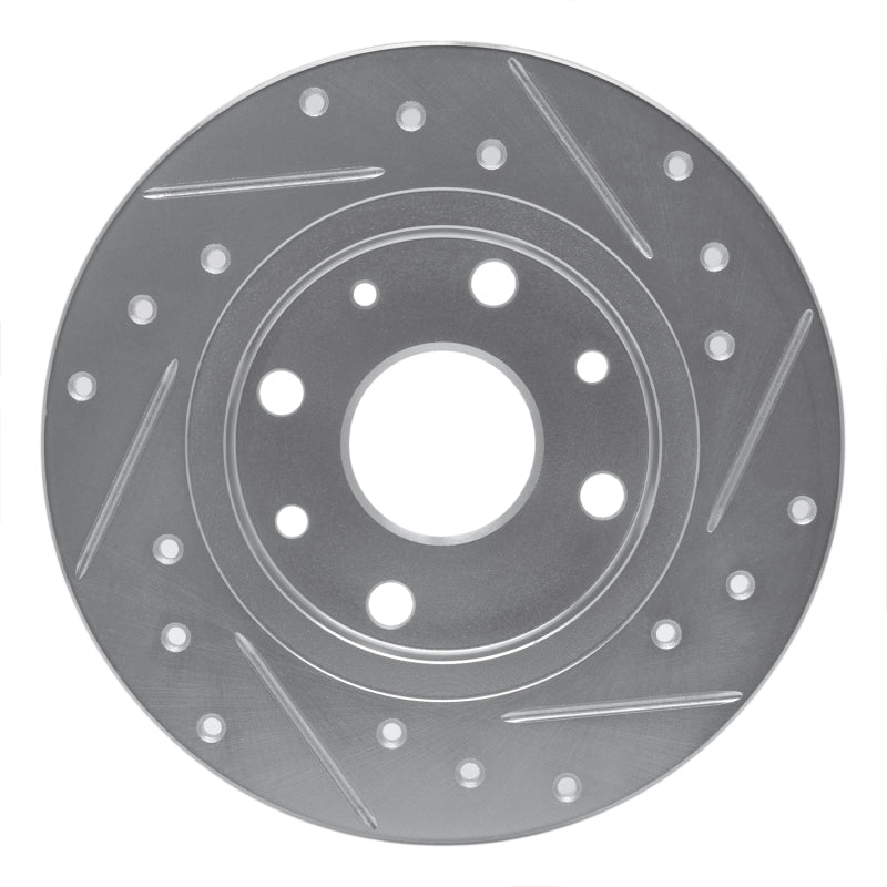 R1 90-93 Mazda Miata Rear Left Drilled & Slotted Silver Brake Rotor-Brake Rotors - Slot & Drilled-Grocery Getter Performance