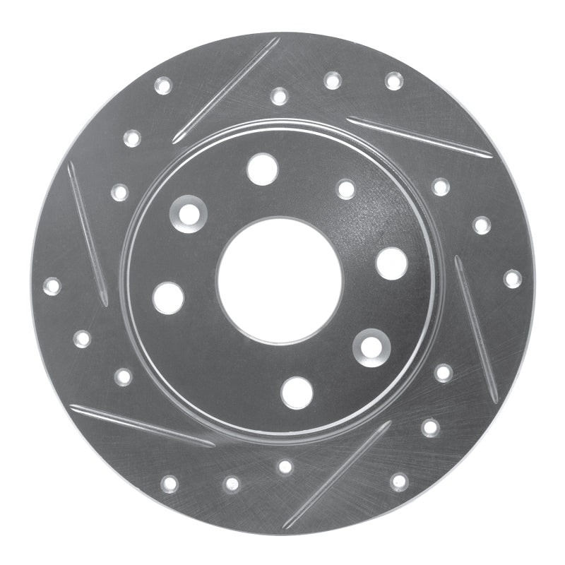 R1 90-93 Mazda Miata Rear Left Drilled & Slotted Silver Brake Rotor-Brake Rotors - Slot & Drilled-Grocery Getter Performance
