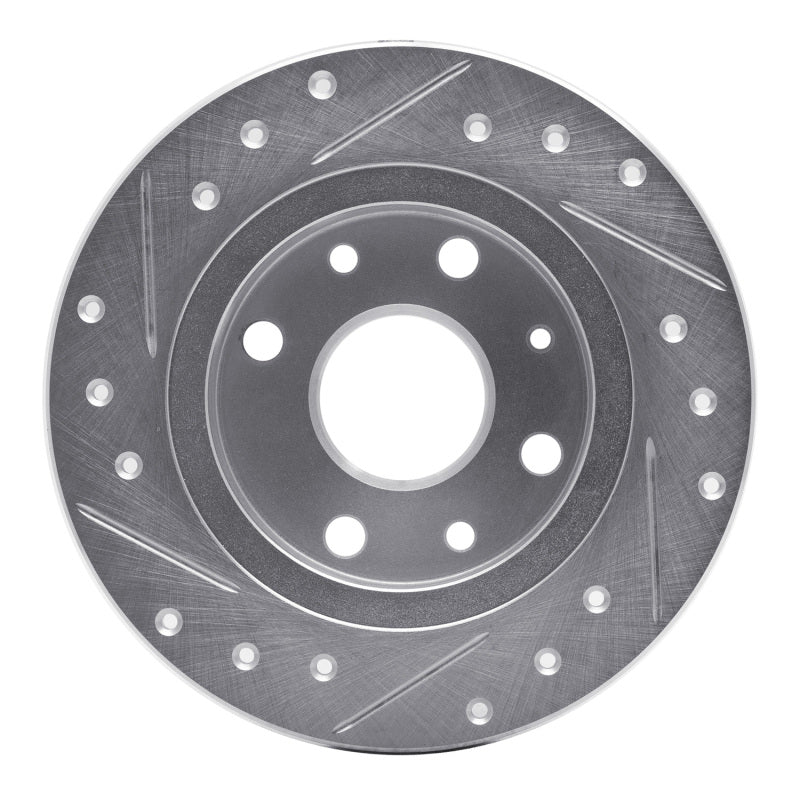 R1 90-93 Mazda Miata Rear Right Drilled & Slotted Silver Brake Rotor-Brake Rotors - Slot & Drilled-Grocery Getter Performance