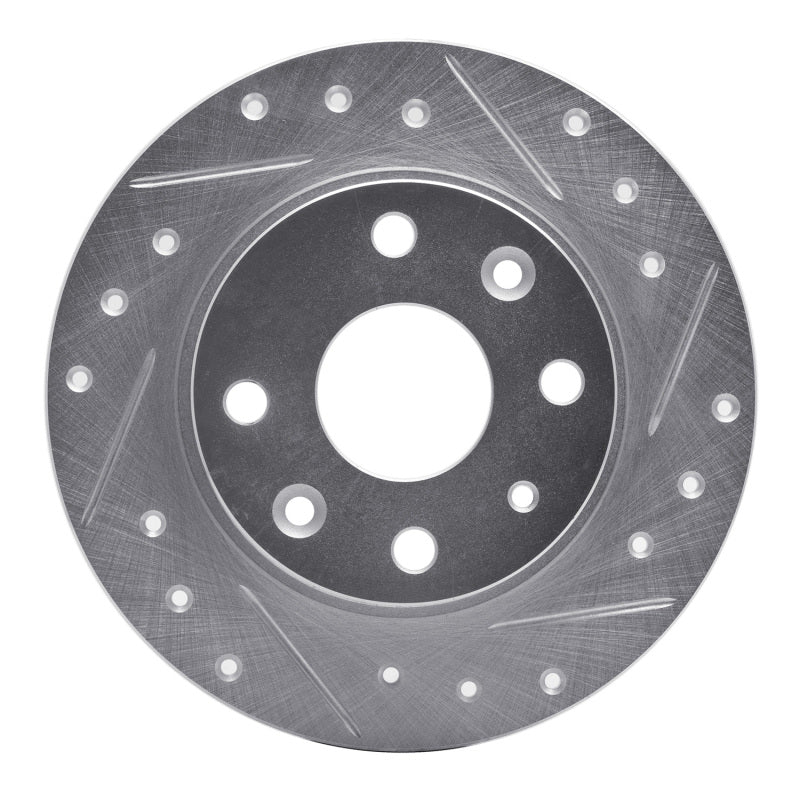 R1 90-93 Mazda Miata Rear Right Drilled & Slotted Silver Brake Rotor-Brake Rotors - Slot & Drilled-Grocery Getter Performance
