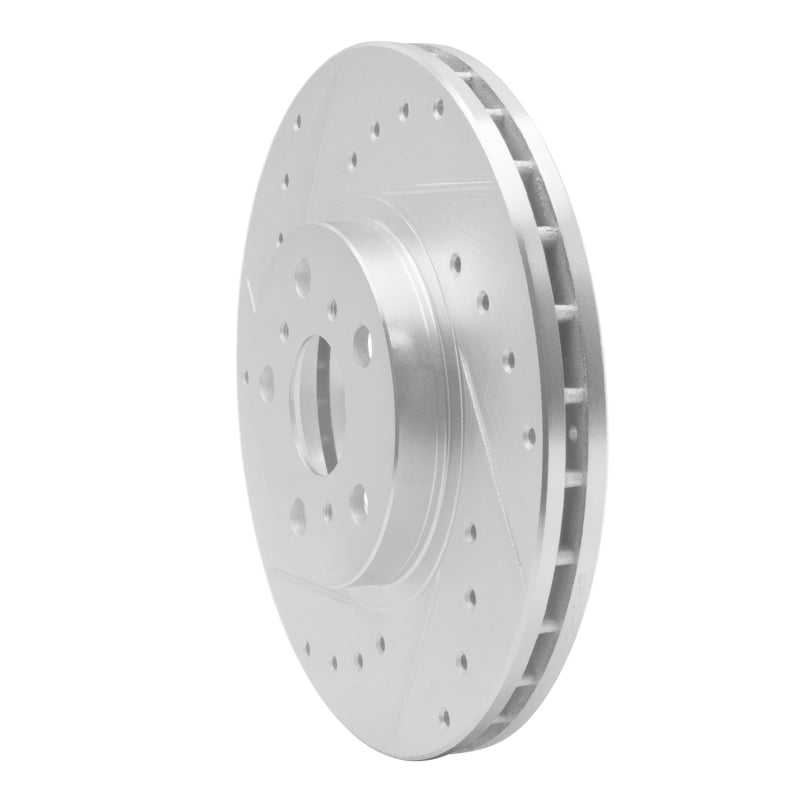 R1 90-93 Toyota Celica Front Left Drilled & Slotted Silver Brake Rotor-Brake Rotors - Slot & Drilled-Grocery Getter Performance