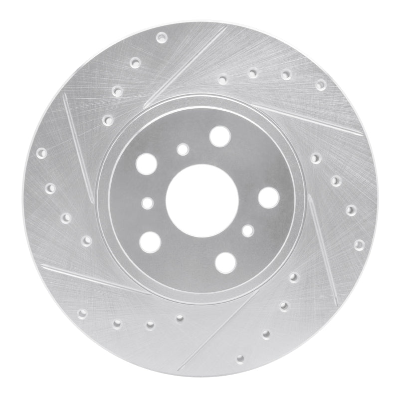 R1 90-93 Toyota Celica Front Left Drilled & Slotted Silver Brake Rotor-Brake Rotors - Slot & Drilled-Grocery Getter Performance
