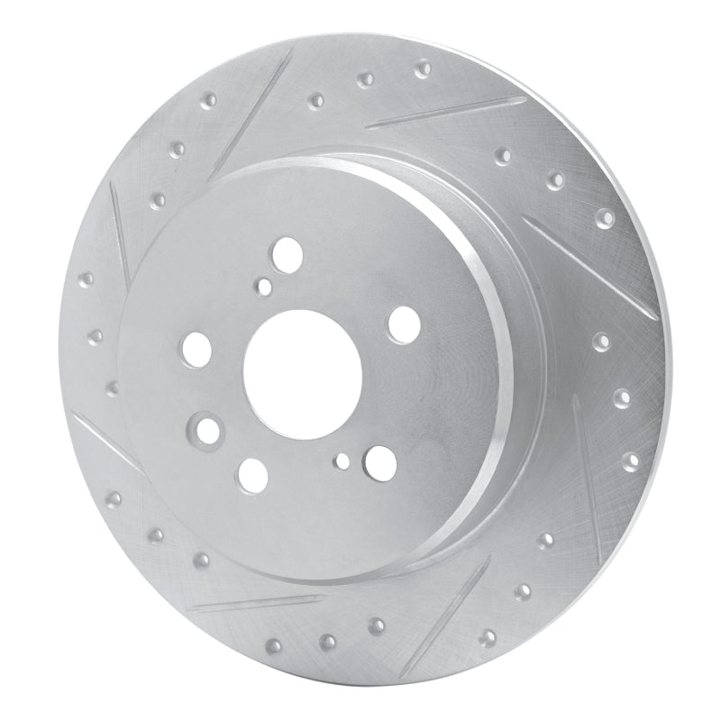 R1 90-93 Toyota Celica Rear Left Drilled & Slotted Silver Brake Rotor-Brake Rotors - Slot & Drilled-Grocery Getter Performance