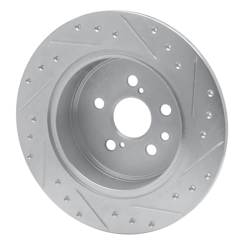 R1 90-93 Toyota Celica Rear Left Drilled & Slotted Silver Brake Rotor-Brake Rotors - Slot & Drilled-Grocery Getter Performance
