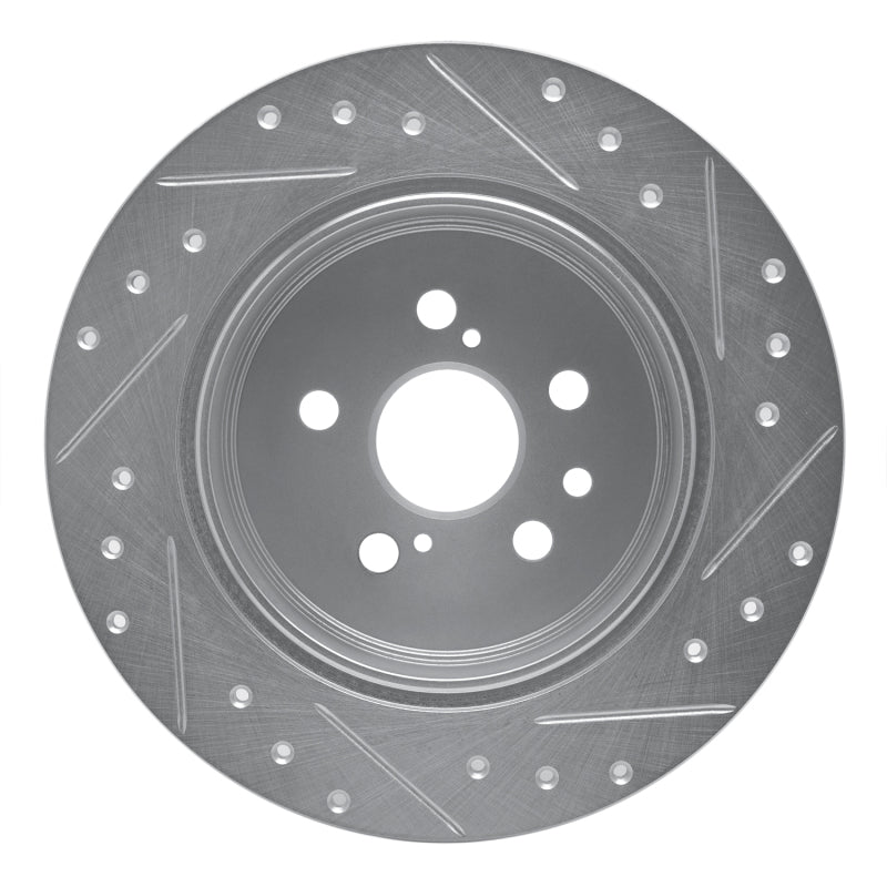 R1 90-93 Toyota Celica Rear Left Drilled & Slotted Silver Brake Rotor-Brake Rotors - Slot & Drilled-Grocery Getter Performance