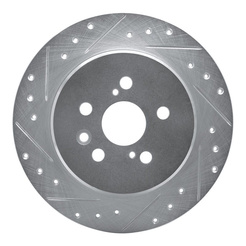 R1 90-93 Toyota Celica Rear Left Drilled & Slotted Silver Brake Rotor-Brake Rotors - Slot & Drilled-Grocery Getter Performance