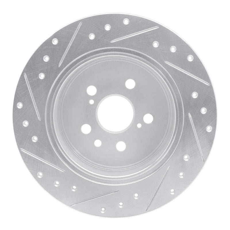 R1 90-93 Toyota Celica Rear Right Drilled & Slotted Silver Brake Rotor-Brake Rotors - Slot & Drilled-Grocery Getter Performance