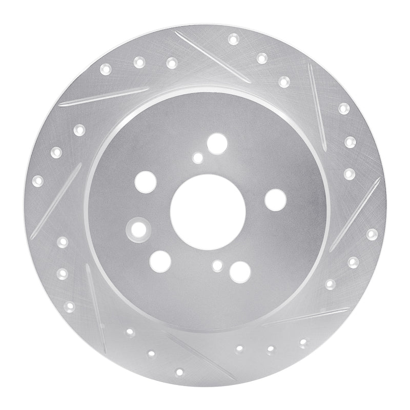 R1 90-93 Toyota Celica Rear Right Drilled & Slotted Silver Brake Rotor-Brake Rotors - Slot & Drilled-Grocery Getter Performance