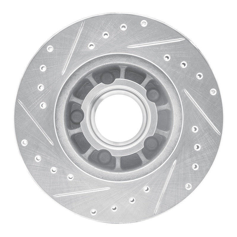 R1 90-94 Ford Bronco II Front Right Drilled & Slotted Silver Brake Rotor-Brake Rotors - Slot & Drilled-Grocery Getter Performance