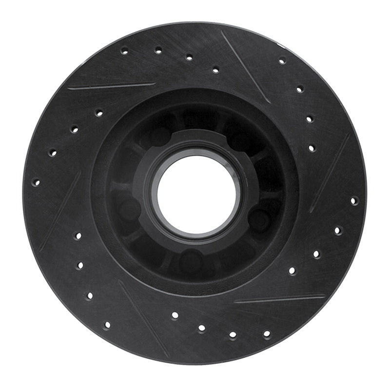 R1 90-94 Ford Explorer Front Left Drilled & Slotted Black Brake Rotor-Brake Rotors - Slot & Drilled-Grocery Getter Performance
