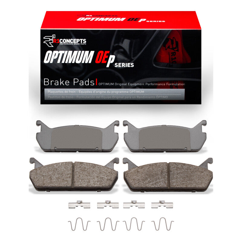R1 90-96 Ford Escort Rear Optimum OE Pads & Hardware Kit-Brake Pads - OE-Grocery Getter Performance