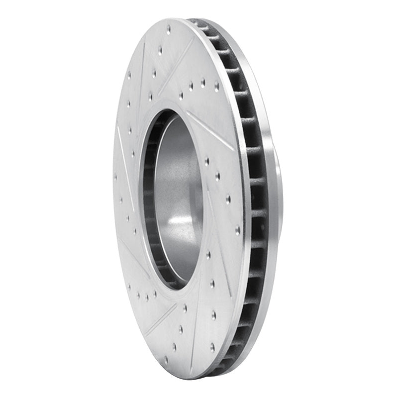 R1 91-01 BMW 740I Front Right Drilled & Slotted Silver Brake Rotor-Brake Rotors - Slot & Drilled-Grocery Getter Performance