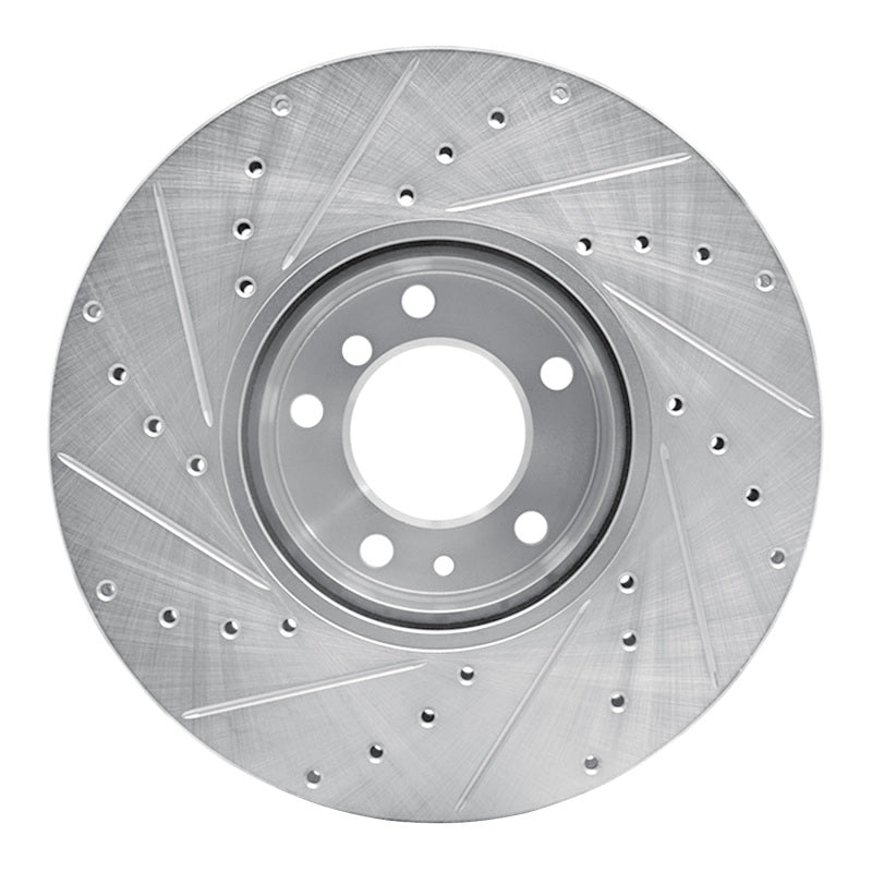 R1 91-01 BMW 740I Front Right Drilled & Slotted Silver Brake Rotor-Brake Rotors - Slot & Drilled-Grocery Getter Performance