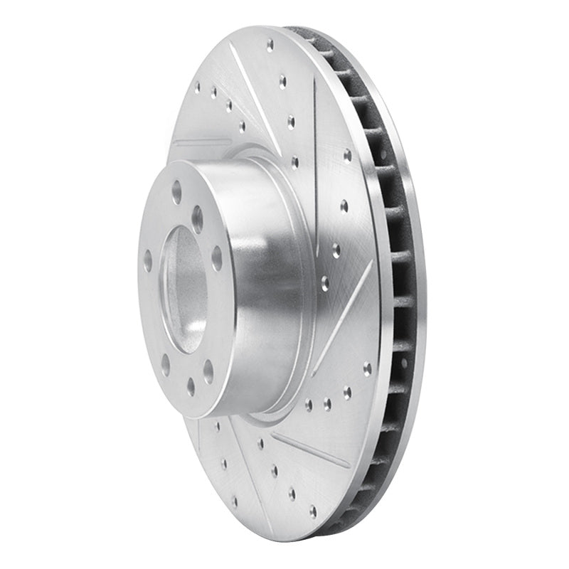 R1 91-01 BMW 740I Front Right Drilled & Slotted Silver Brake Rotor-Brake Rotors - Slot & Drilled-Grocery Getter Performance