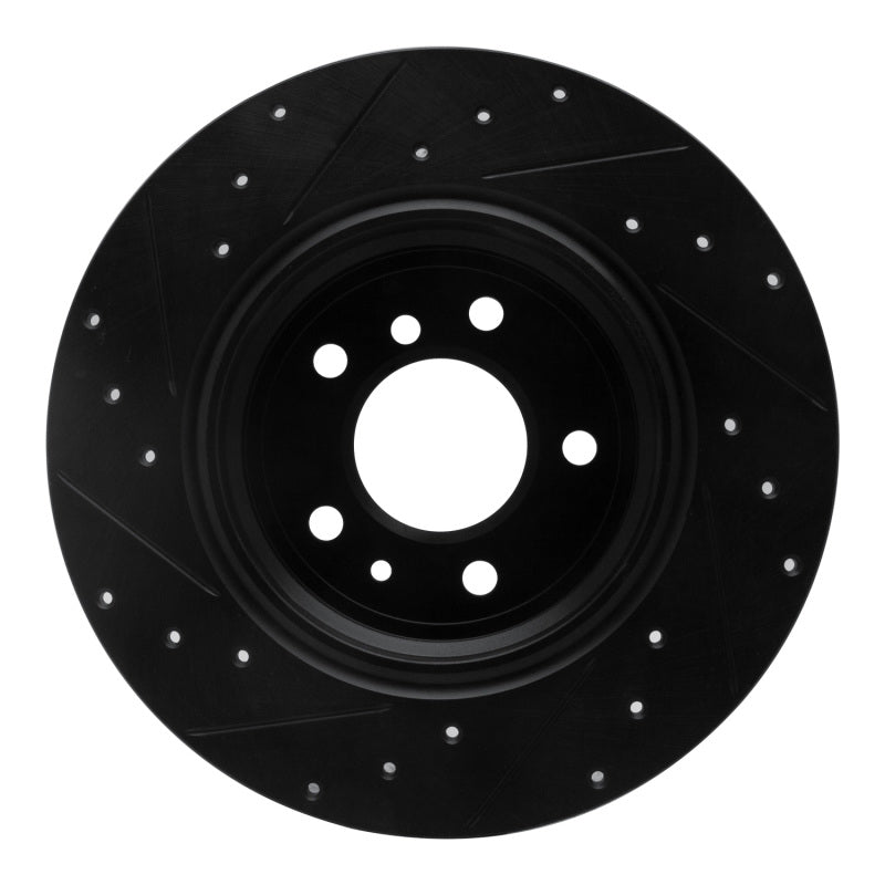 R1 91-01 BMW 850CI Rear Right Drilled & Slotted Black Brake Rotor-Brake Rotors - Slot & Drilled-Grocery Getter Performance