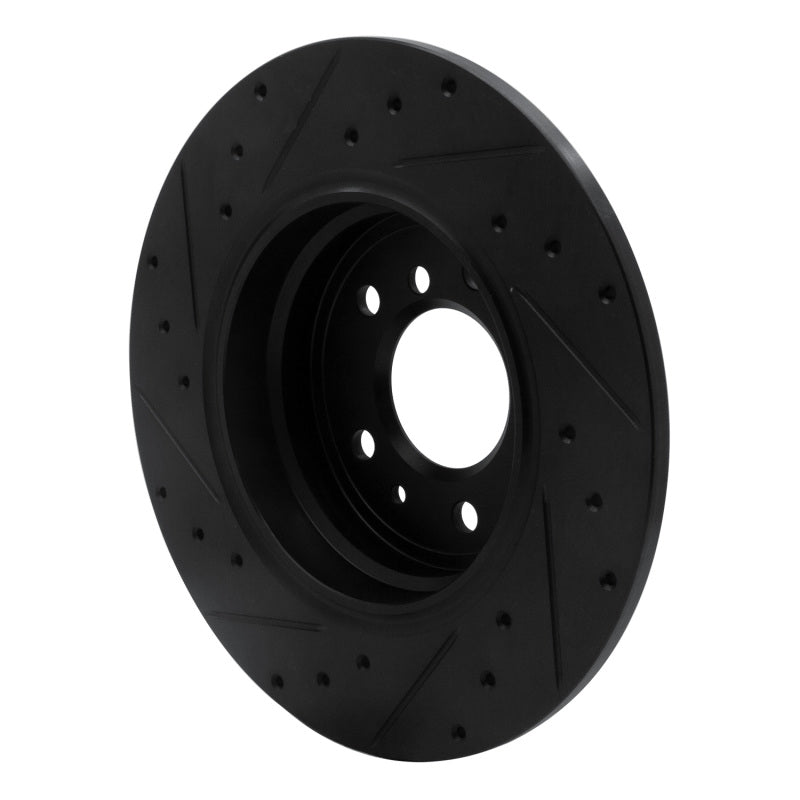 R1 91-01 BMW 850CI Rear Right Drilled & Slotted Black Brake Rotor-Brake Rotors - Slot & Drilled-Grocery Getter Performance