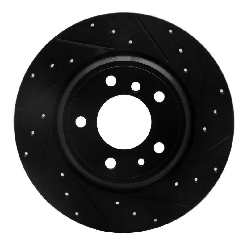 R1 91-01 BMW 850CI Rear Right Drilled & Slotted Black Brake Rotor-Brake Rotors - Slot & Drilled-Grocery Getter Performance
