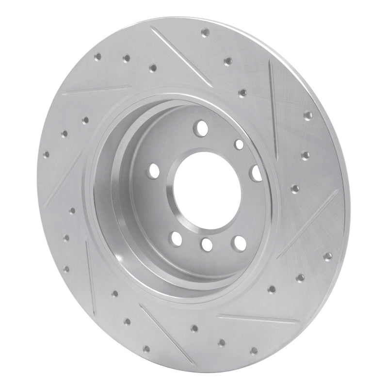 R1 91-01 BMW 850CSI Rear Left Drilled & Slotted Silver Brake Rotor-Brake Rotors - Slot & Drilled-Grocery Getter Performance