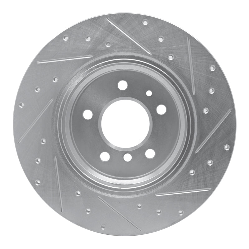 R1 91-01 BMW 850CSI Rear Left Drilled & Slotted Silver Brake Rotor-Brake Rotors - Slot & Drilled-Grocery Getter Performance
