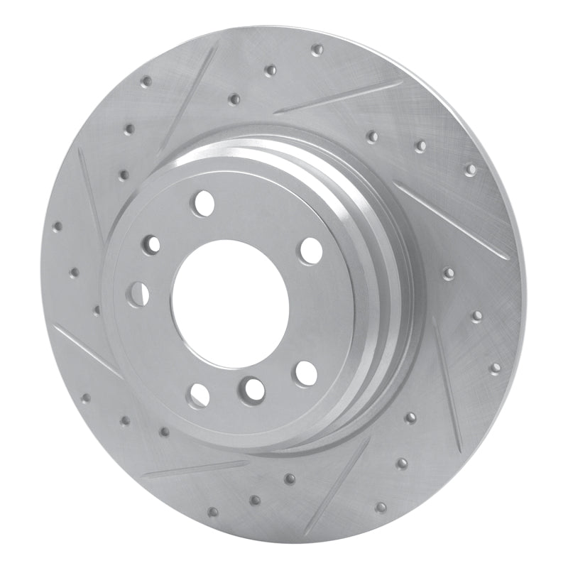 R1 91-01 BMW 850CSI Rear Left Drilled & Slotted Silver Brake Rotor-Brake Rotors - Slot & Drilled-Grocery Getter Performance