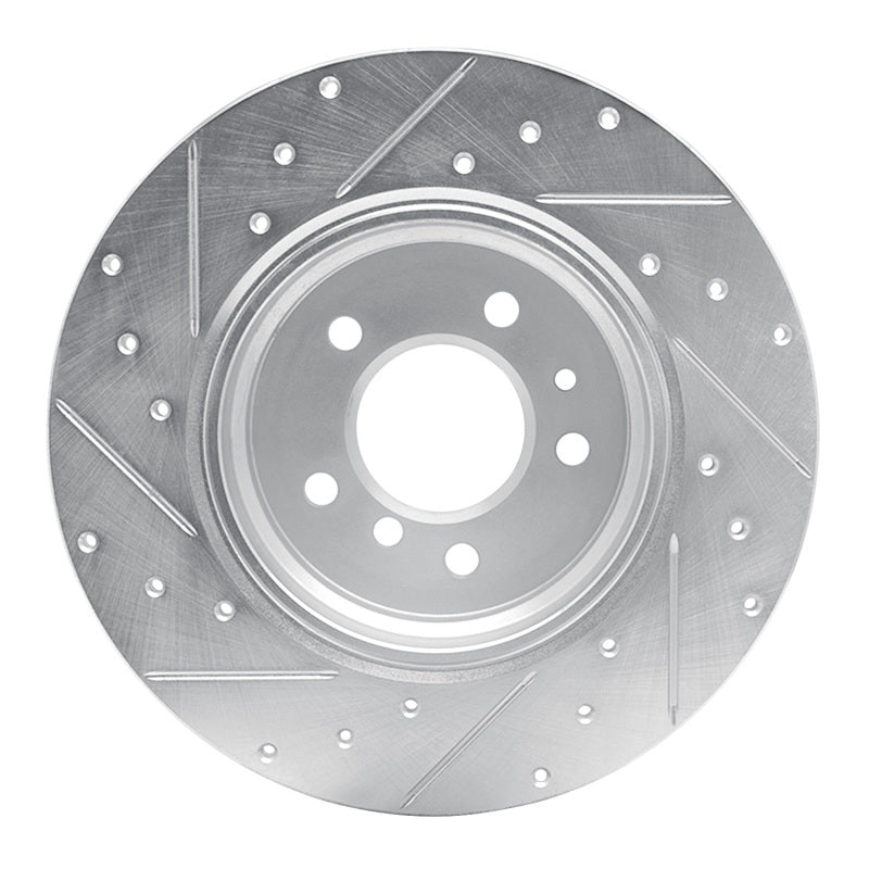 R1 91-01 BMW 850I Rear Right Drilled & Slotted Silver Brake Rotor-Brake Rotors - Slot & Drilled-Grocery Getter Performance