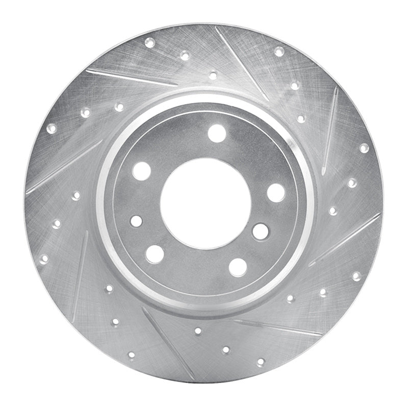R1 91-01 BMW 850I Rear Right Drilled & Slotted Silver Brake Rotor-Brake Rotors - Slot & Drilled-Grocery Getter Performance