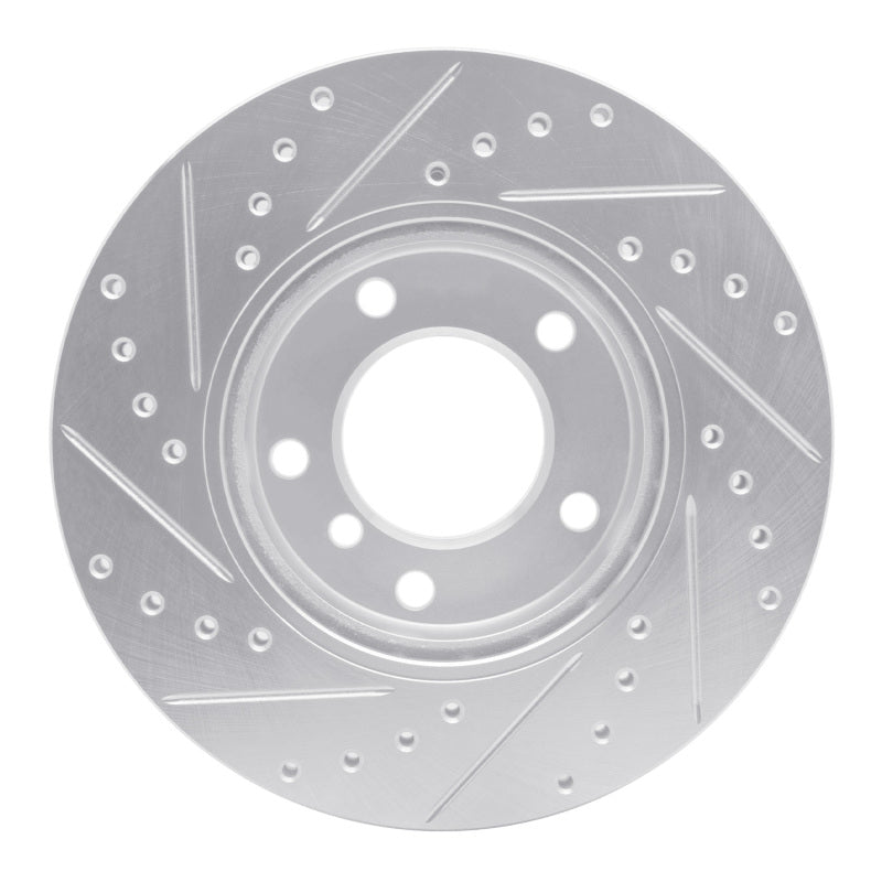 R1 91-06 BMW 318TI Front Right Drilled & Slotted Silver Brake Rotor-Brake Rotors - Slot & Drilled-Grocery Getter Performance
