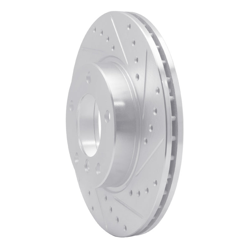 R1 91-06 BMW 318TI Front Right Drilled & Slotted Silver Brake Rotor-Brake Rotors - Slot & Drilled-Grocery Getter Performance