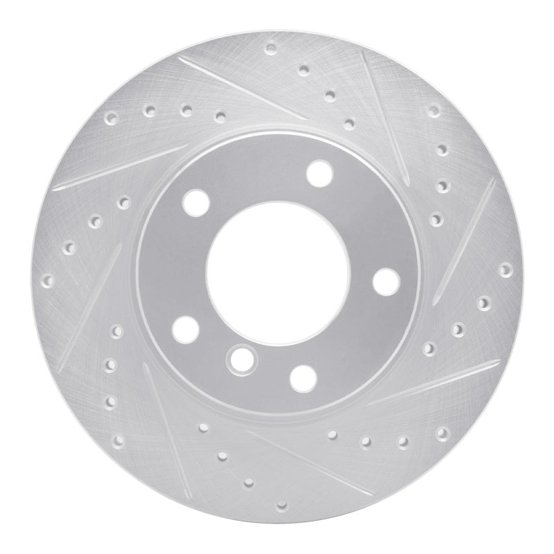 R1 91-06 BMW 318TI Front Right Drilled & Slotted Silver Brake Rotor-Brake Rotors - Slot & Drilled-Grocery Getter Performance