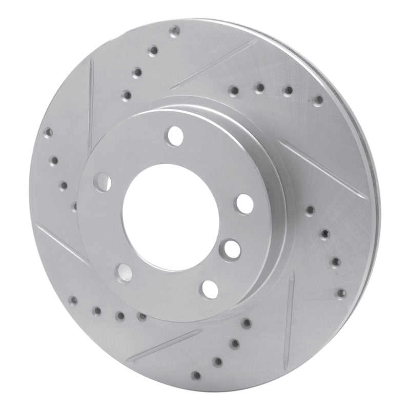 R1 91-06 BMW 323I Front Left Drilled & Slotted Silver Brake Rotor-Brake Rotors - Slot & Drilled-Grocery Getter Performance