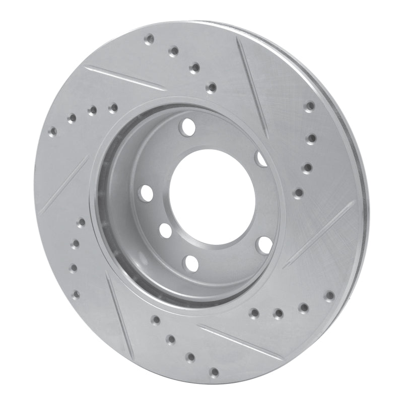 R1 91-06 BMW 323I Front Left Drilled & Slotted Silver Brake Rotor-Brake Rotors - Slot & Drilled-Grocery Getter Performance