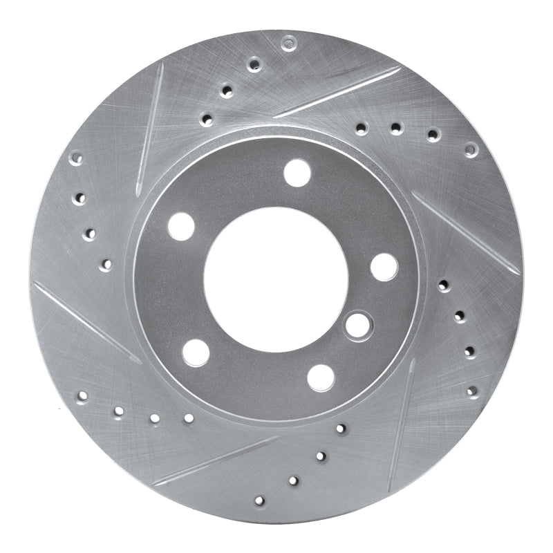 R1 91-06 BMW 323I Front Left Drilled & Slotted Silver Brake Rotor-Brake Rotors - Slot & Drilled-Grocery Getter Performance