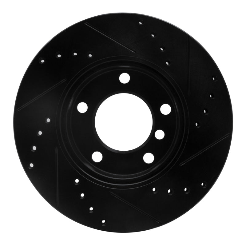 R1 91-06 BMW 325I (USA/Canada) Front Left Drilled & Slotted Black Brake Rotor-Brake Rotors - Slot & Drilled-Grocery Getter Performance