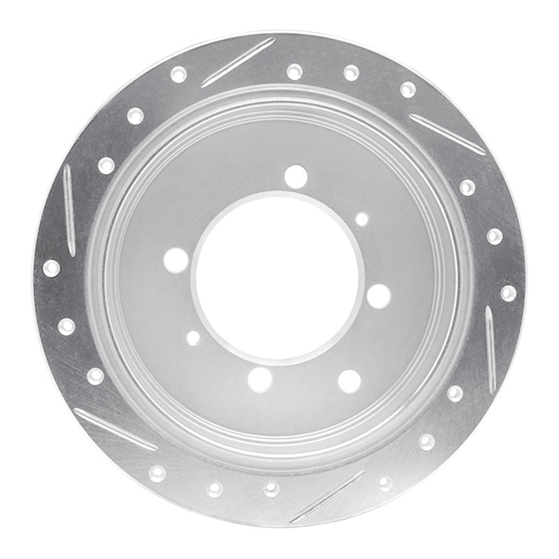 R1 91-93 Hyundai SONATA Rear Right Drilled & Slotted Silver Brake Rotor-Brake Rotors - Slot & Drilled-Grocery Getter Performance