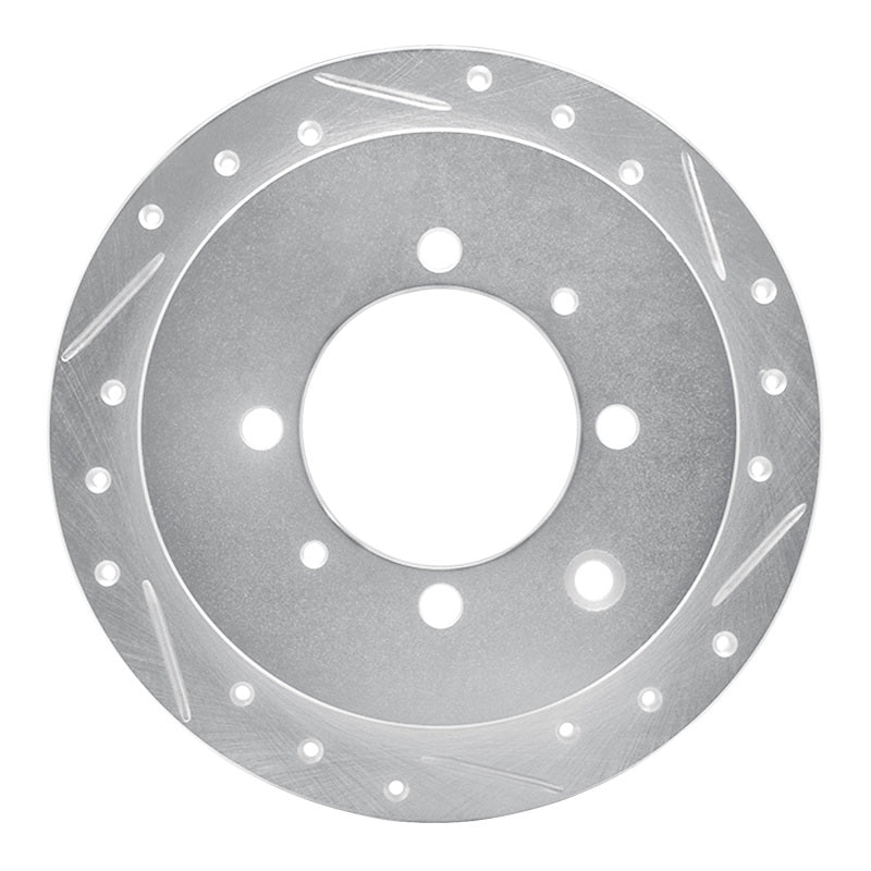 R1 91-93 Hyundai SONATA Rear Right Drilled & Slotted Silver Brake Rotor-Brake Rotors - Slot & Drilled-Grocery Getter Performance