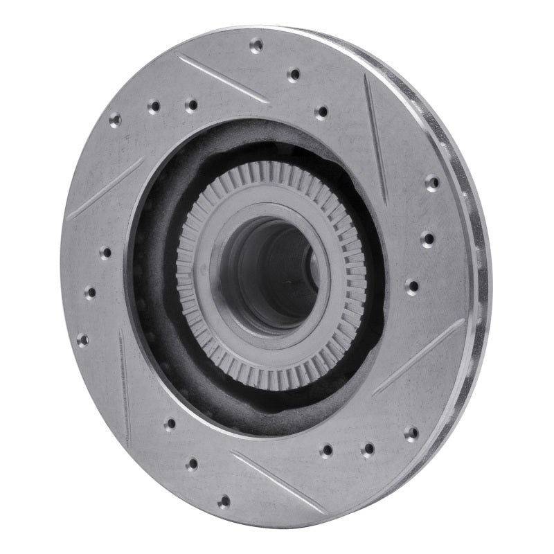 R1 91-94 Ford Explorer Front Left Drilled & Slotted Silver Brake Rotor-Brake Rotors - Slot & Drilled-Grocery Getter Performance